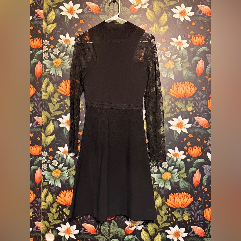 INC International Concepts Black Long Sleeve Dress